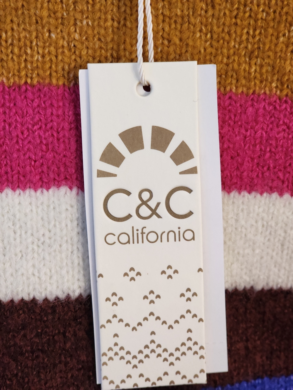 C&C California Multicolor Striped Crewneck Sweater Oversized XL - Picture 10 of 12
